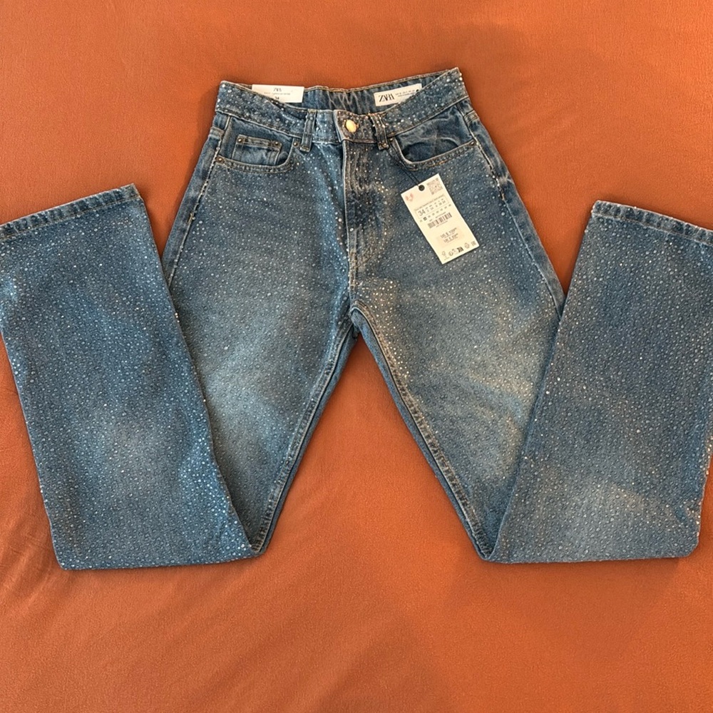 Zara Glitter Jeans in size 34